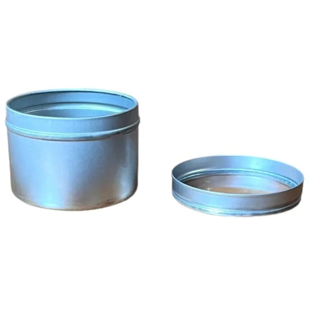 Box of 39 Silver 4-oz. Deep Round Tins w/Clear Plastic Lids & Magnetic Bottom